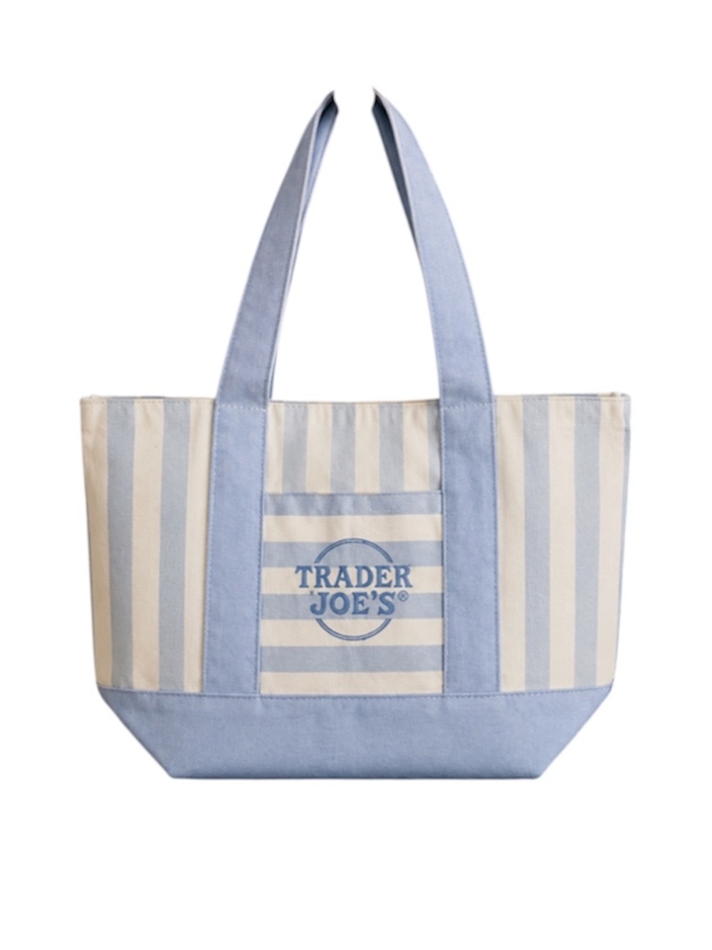 Limited Edition! Trader Joe’s Blue Stripes Canvas Mini Tote Bag Summer 2026 NWT!